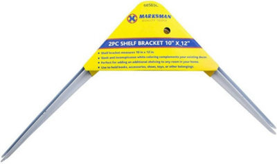 Marksman 2 X 2Pc Shelf Bracket Heavy Duty Fluted Angle 10 Inch X 12 Inch Shelf Bracket Wall Mount
