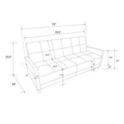 Dorel Home Andora Sprung Sofa Bed In Fabric Grey - thumbnail 5