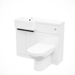 Nes Home Left Hand Freestanding Basin Vanity Unit With Black Handles, Wc Unit & Toilet - thumbnail 6
