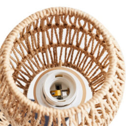 Darphe Three Headed Hemp Rope Lampshade Floor Lamp  With Metal Tray Table And Foot Switch - thumbnail 6