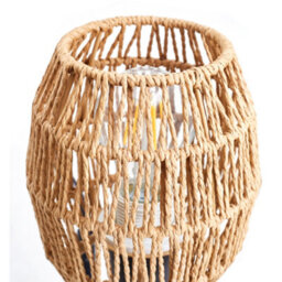 Darphe Three Headed Hemp Rope Lampshade Floor Lamp  With Metal Tray Table And Foot Switch - thumbnail 5