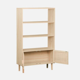 Woven Rattan Bookcase With Storage Cupboard Natural - Sweeek - thumbnail 5