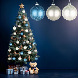 Shatchi Christmas Marble Glass Baubles 12Pcs Set - 8Cm With 3 Unique Assorted Designs - thumbnail 5