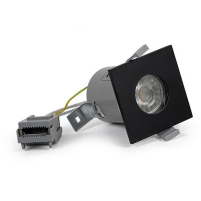 Matt Black Gu10 Square Fire Rated Downlight - Ip65 - Se Home - image 1