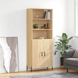 Berkfield Highboard Sonoma Oak 69.5X34X180 Cm Engineered Wood - thumbnail 1