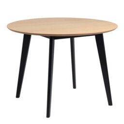 Furniture To Go Roxby Round Dining Table In Oak & Black Included 4 Roxby Dining Chairs In Black And Oak - thumbnail 2