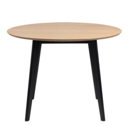 Furniture To Go Roxby Round Dining Table In Oak & Black Included 4 Roxby Dining Chairs In Black And Oak - thumbnail 3
