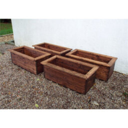 Marlborough Traditional Large Wooden Trough Planter X 4 - thumbnail 4