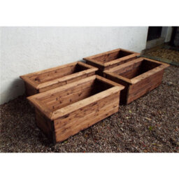 Marlborough Traditional Large Wooden Trough Planter X 4