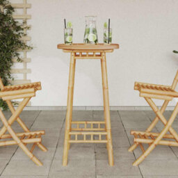 Walplus Durable Outdoor Bar Table Round 55X100 Cm Bamboo - thumbnail 3
