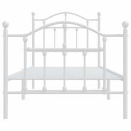 Berkfield Metal Bed Frame With Headboard And Footboard White 80X200 Cm - thumbnail 5