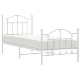 Berkfield Metal Bed Frame With Headboard And Footboard White 80X200 Cm - thumbnail 3