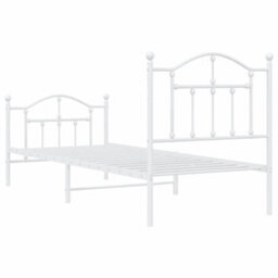 Berkfield Metal Bed Frame With Headboard And Footboard White 80X200 Cm - thumbnail 7