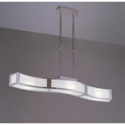 Luminosa Lighting Luminosa Duna E27 Linear Pendant 3 Light L1 Bar, Polished Chrome, White Acrylic - thumbnail 2