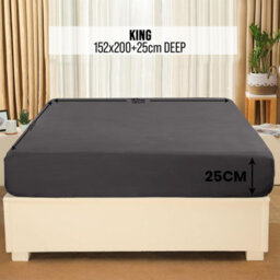 Aspire Homeware Charcoal Fitted Sheet-(25Cm) Deep Hotel Quality -Breathable Fitted Bed Sheets King (L)200 X (W)152Cm - thumbnail 7
