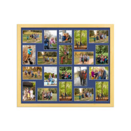 AK Frames 80X70Cm Light Oak Classic Multi Photo Frame With Blue Mount - Holds 20 Apertures (18X) 6X4, (2X) 4X4 Photos