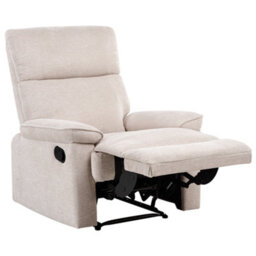Beliani Recliner Chair Everton With Footrest Fabric Beige - thumbnail 4