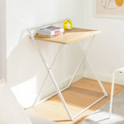 Sobuy Fwt88-Nw, Foldable Desk Computer Desk Workstation Writing Desk Teenagers Desk,wood Effect,w63.5Xd40Xh78.5 - thumbnail 2