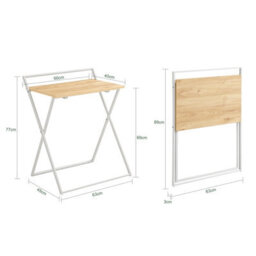 Sobuy Fwt88-Nw, Foldable Desk Computer Desk Workstation Writing Desk Teenagers Desk,wood Effect,w63.5Xd40Xh78.5 - thumbnail 3