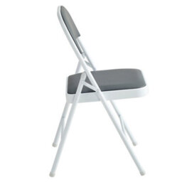 Mcc Direct Set Of 6 Folding Dining Chairs With Metal Frame And Padded Seats Grey - thumbnail 2