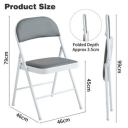 Mcc Direct Set Of 6 Folding Dining Chairs With Metal Frame And Padded Seats Grey - thumbnail 5