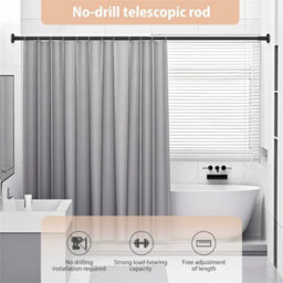 190Cm Telescopic Net Voile Tension Curtain Rail Pole Rod Rods Extendable Spring - thumbnail 8
