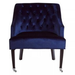 Orsina Classic Blue Velvet Chair, Mid Century Design Comfortable Armchair, Velvet Upholstered Modern Armchair