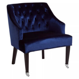 Orsina Classic Blue Velvet Chair, Mid Century Design Comfortable Armchair, Velvet Upholstered Modern Armchair - thumbnail 2