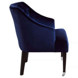 Orsina Classic Blue Velvet Chair, Mid Century Design Comfortable Armchair, Velvet Upholstered Modern Armchair - thumbnail 3