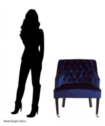 Orsina Classic Blue Velvet Chair, Mid Century Design Comfortable Armchair, Velvet Upholstered Modern Armchair - thumbnail 9