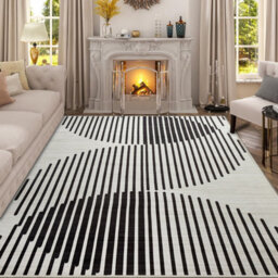 Ameha Luxury Area Living Room Bedroom Large Carpets Non Slip Printed Rug Modern Abstract Lines/optical Wave Pattern(Jett, 160X230 Cm) - thumbnail 5