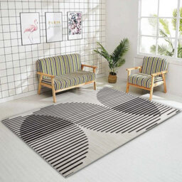 Ameha Luxury Area Living Room Bedroom Large Carpets Non Slip Printed Rug Modern Abstract Lines/optical Wave Pattern(Jett, 160X230 Cm) - thumbnail 2
