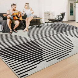 Ameha Luxury Area Living Room Bedroom Large Carpets Non Slip Printed Rug Modern Abstract Lines/optical Wave Pattern(Jett, 160X230 Cm) - thumbnail 1