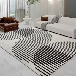 Ameha Luxury Area Living Room Bedroom Large Carpets Non Slip Printed Rug Modern Abstract Lines/optical Wave Pattern(Jett, 160X230 Cm) - thumbnail 3