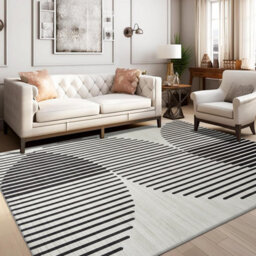 Ameha Luxury Area Living Room Bedroom Large Carpets Non Slip Printed Rug Modern Abstract Lines/optical Wave Pattern(Jett, 160X230 Cm) - thumbnail 9
