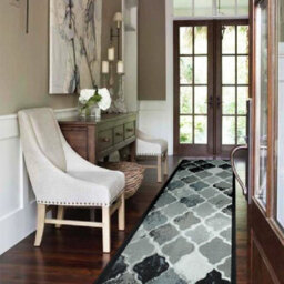 "Bravich Hard Wearing Non-Slip Stair Runner Kitchen Mat - Grey Anejo - 2'2""x5'ft (66X152Cm)" - thumbnail 1