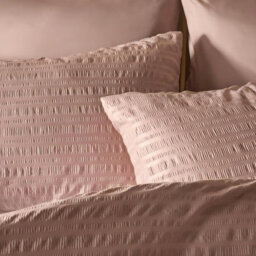 Ohs Embossed Bedding Set Textured Duvet Cover With Pillowcase, Mink - King - thumbnail 3