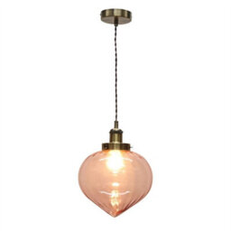 First Choice Lighting Layla - Pink Vintage Design Pendant Light With Antique Brass Flex Set - thumbnail 2
