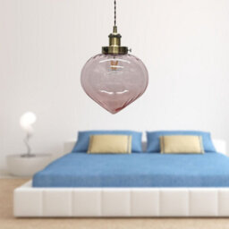 First Choice Lighting Layla - Pink Vintage Design Pendant Light With Antique Brass Flex Set - thumbnail 3