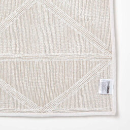 Homescapes 100% Cotton White Bath Mat Tufted Geometric Design, 50 X 80 Cm - thumbnail 5