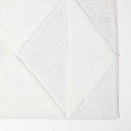 Homescapes 100% Cotton White Bath Mat Tufted Geometric Design, 50 X 80 Cm - thumbnail 2