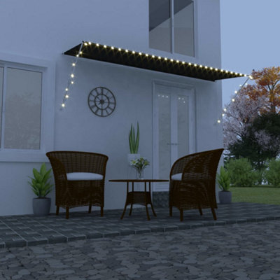 Berkfield Retractable Awning With Led 400X150 Cm Anthracite - image 1