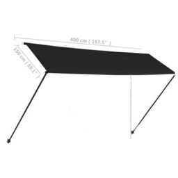 Berkfield Retractable Awning With Led 400X150 Cm Anthracite - thumbnail 9