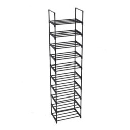 Living And Home 10 Tier Black Metal Shoe Rack Shoe Storage Organizer Shoe Shelf - thumbnail 3