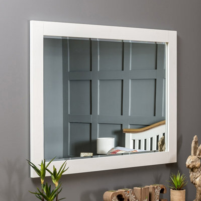 The Furniture Market Cheshire Cream Painted Large Wall Mirror - H 780mm X W 1080mm X D 20mm - image 1
