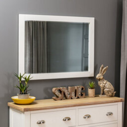 The Furniture Market Cheshire Cream Painted Large Wall Mirror - H 780mm X W 1080mm X D 20mm - thumbnail 2