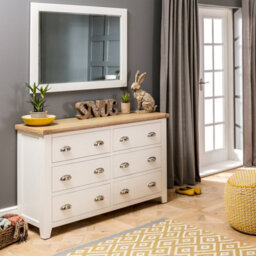 The Furniture Market Cheshire Cream Painted Large Wall Mirror - H 780mm X W 1080mm X D 20mm - thumbnail 3