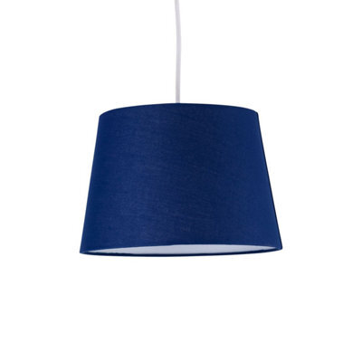First Choice Lighting Navy Blue Cotton 23Cm Tapered Cylinder Pendant Or Lamp Shade - image 1