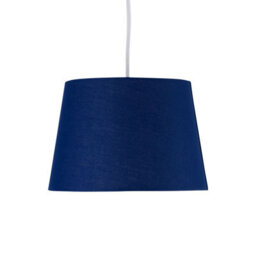 First Choice Lighting Navy Blue Cotton 23Cm Tapered Cylinder Pendant Or Lamp Shade - thumbnail 2