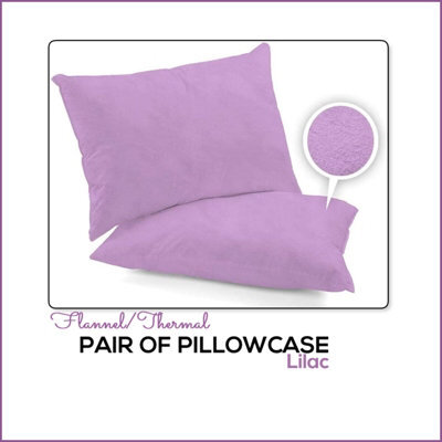 CHILIMILII Pillowcases Pair Pack 100% Brushed Cotton Flannelette Thermal Pillow Covers 19''x29''